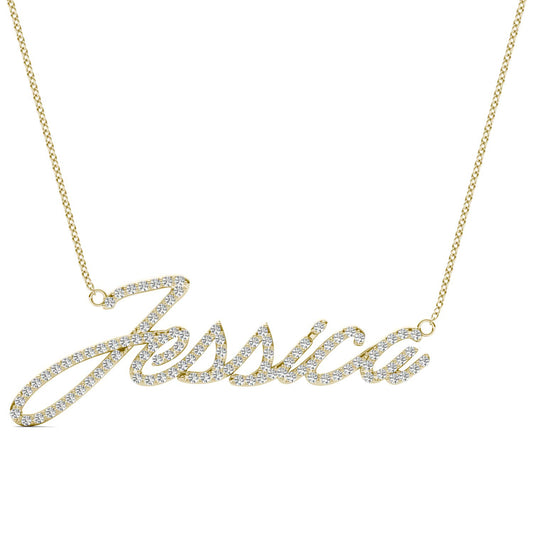 Caydia Lab Grown Diamond Personalized Necklace 14K Yellow Gold