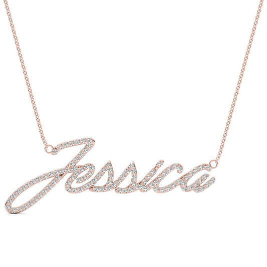 Caydia Lab Grown Diamond Personalized Necklace 14K Rose Gold