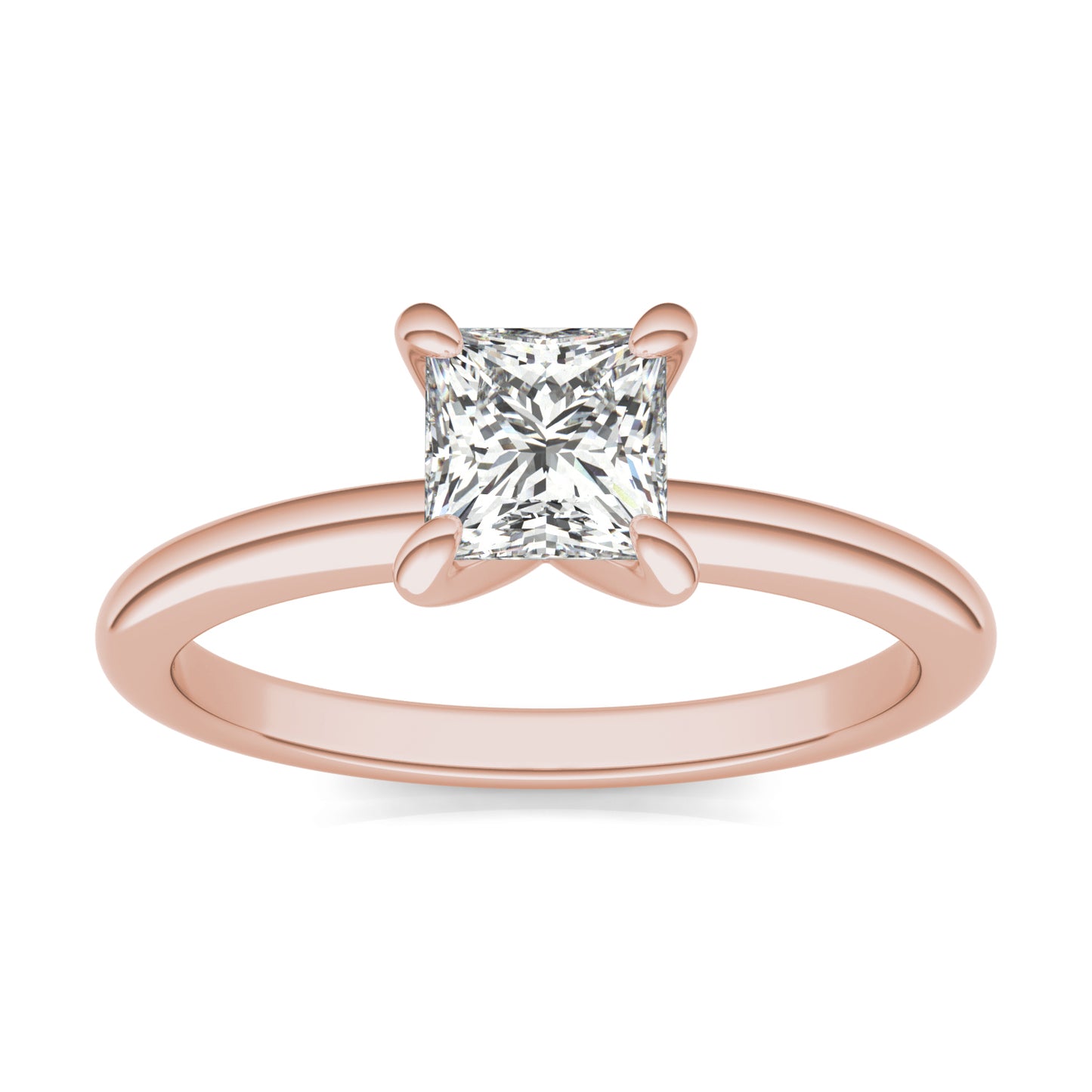 3/4 CTW Princess Caydia Lab Grown Diamond Classic Four Prong Solitaire Engagement Ring 14K Rose Gold