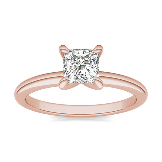 3/4 CTW Princess Caydia Lab Grown Diamond Classic Four Prong Solitaire Engagement Ring 14K Rose Gold