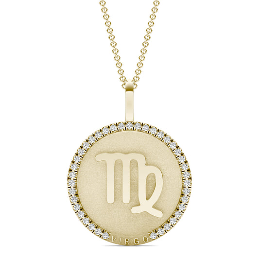 1/3 CTW Round Caydia Lab Grown Diamond Virgo Pendant 14K Yellow Gold
