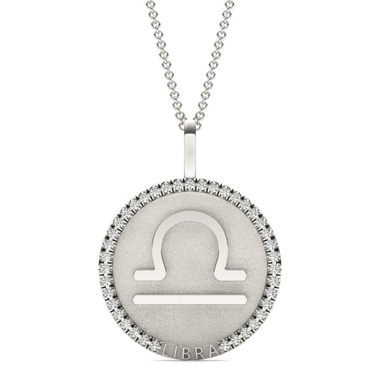 1/3 CTW Round Caydia Lab Grown Diamond Libra Pendant 14K White Gold