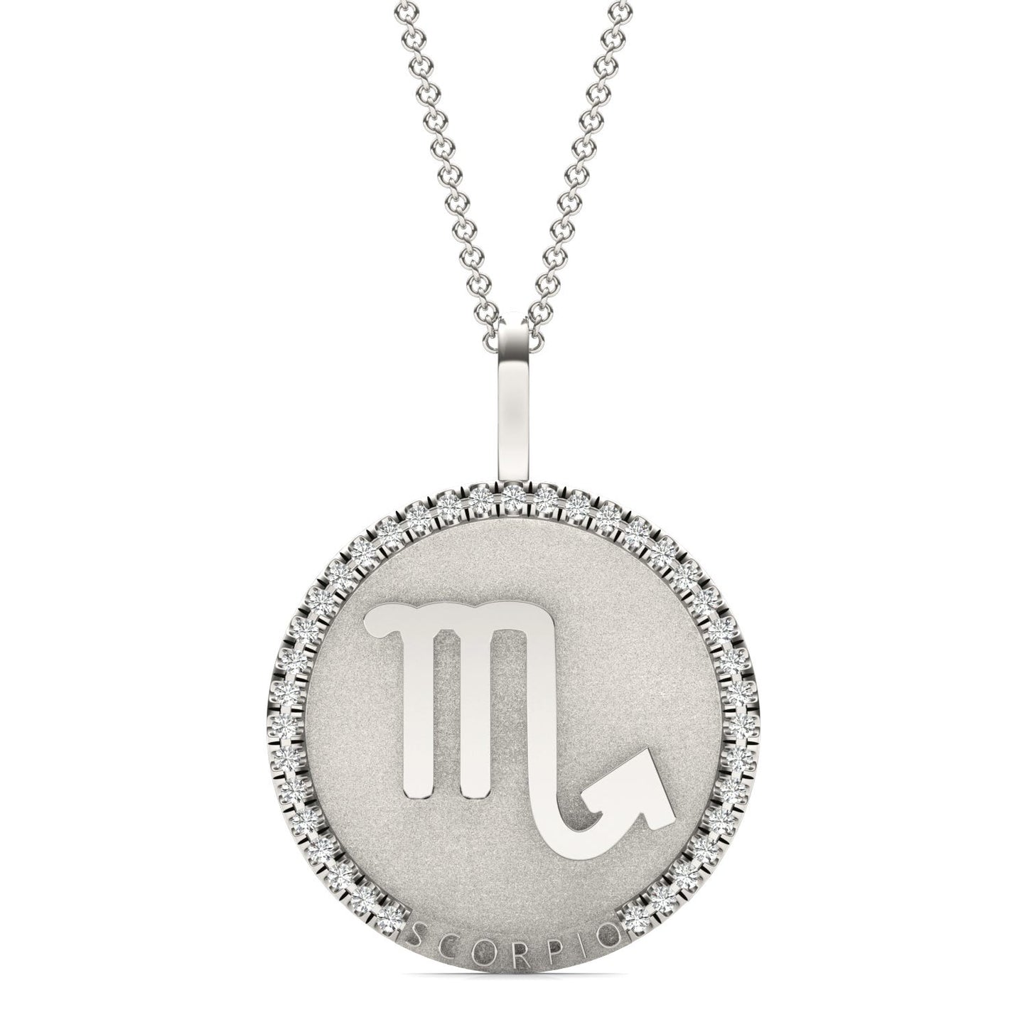 1/3 CTW Round Caydia Lab Grown Diamond Scorpio Pendant 14K White Gold