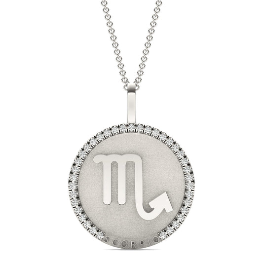 1/3 CTW Round Caydia Lab Grown Diamond Scorpio Pendant 14K White Gold
