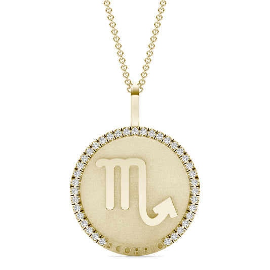 1/3 CTW Round Caydia Lab Grown Diamond Scorpio Pendant 14K Yellow Gold