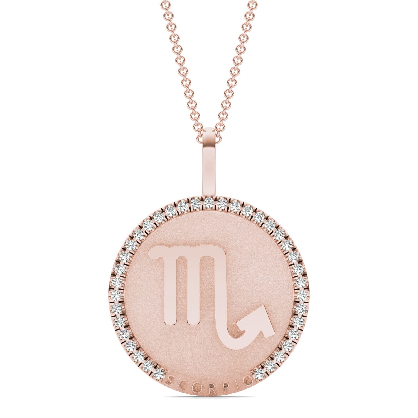 1/3 CTW Round Caydia Lab Grown Diamond Scorpio Pendant 14K Rose Gold