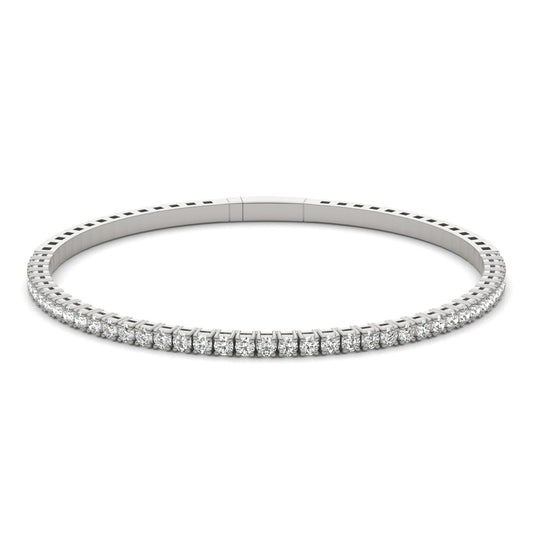 1 2/3 CTW Round Caydia Lab Grown Diamond Flexible Bangle 14K White Gold