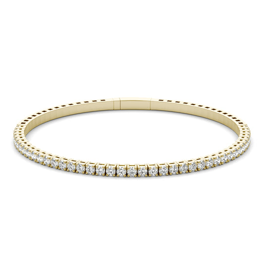 1 2/3 CTW Round Caydia Lab Grown Diamond Flexible Bangle 14K Yellow Gold