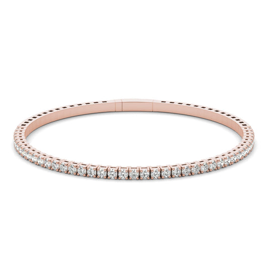 1 2/3 CTW Round Caydia Lab Grown Diamond Flexible Bangle 14K Rose Gold