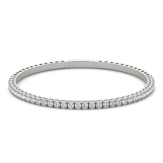 1 7/8 CTW Round Caydia Lab Grown Diamond Flexible Bangle 14K White Gold
