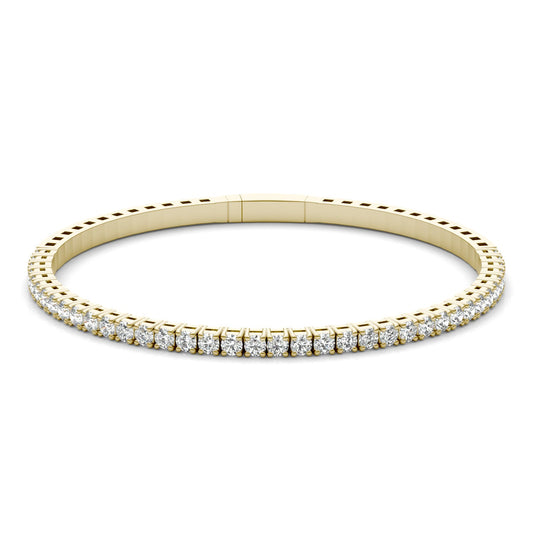 1 7/8 CTW Round Caydia Lab Grown Diamond Flexible Bangle 14K Yellow Gold