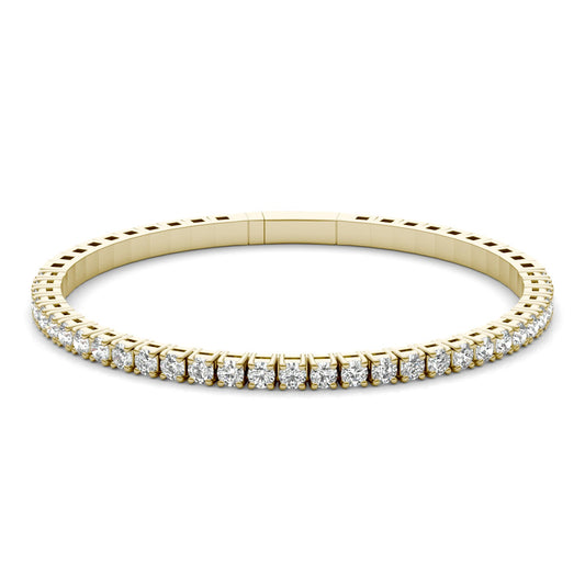 3 1/10 CTW Round Caydia Lab Grown Diamond Flexible Bangle 14K Yellow Gold