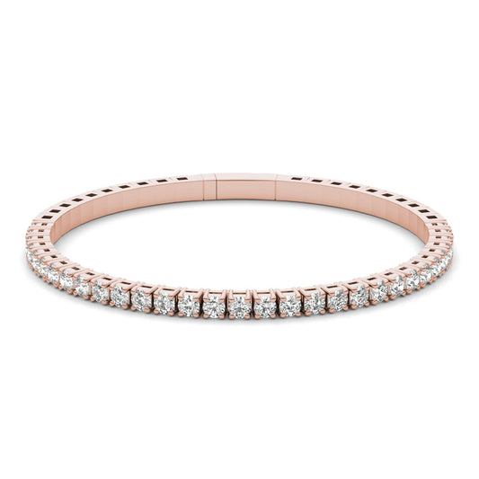 3 1/10 CTW Round Caydia Lab Grown Diamond Flexible Bangle 14K Rose Gold