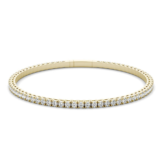 3 1/3 CTW Round Caydia Lab Grown Diamond Flexible Eternity Bangle 14K Yellow Gold