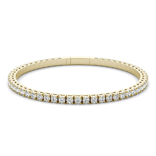 5 1/3 CTW Round Caydia Lab Grown Diamond Flexible Eternity Bangle 14K Yellow Gold