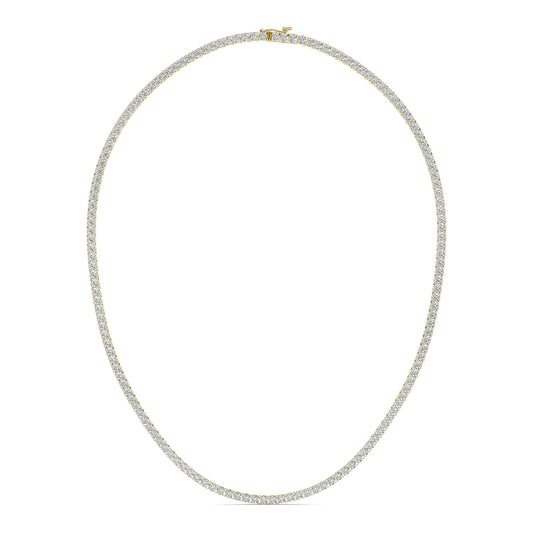 9 CTW Round Caydia Lab Grown Diamond 20in Tennis Necklace 14K Yellow Gold