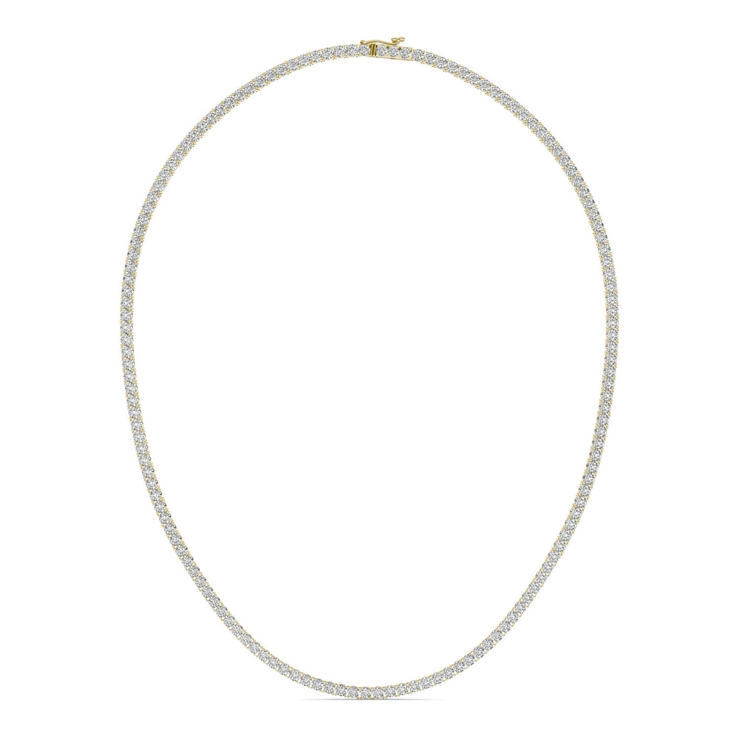 7 5/8 CTW Round Caydia Lab Grown Diamond 16in Tennis Necklace 14K Yellow Gold