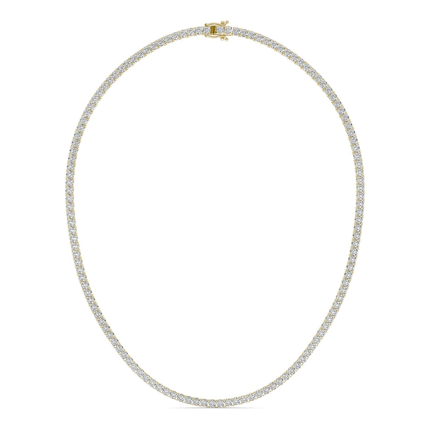 13 CTW Round Caydia Lab Grown Diamond 16in Tennis Necklace 14K Yellow Gold