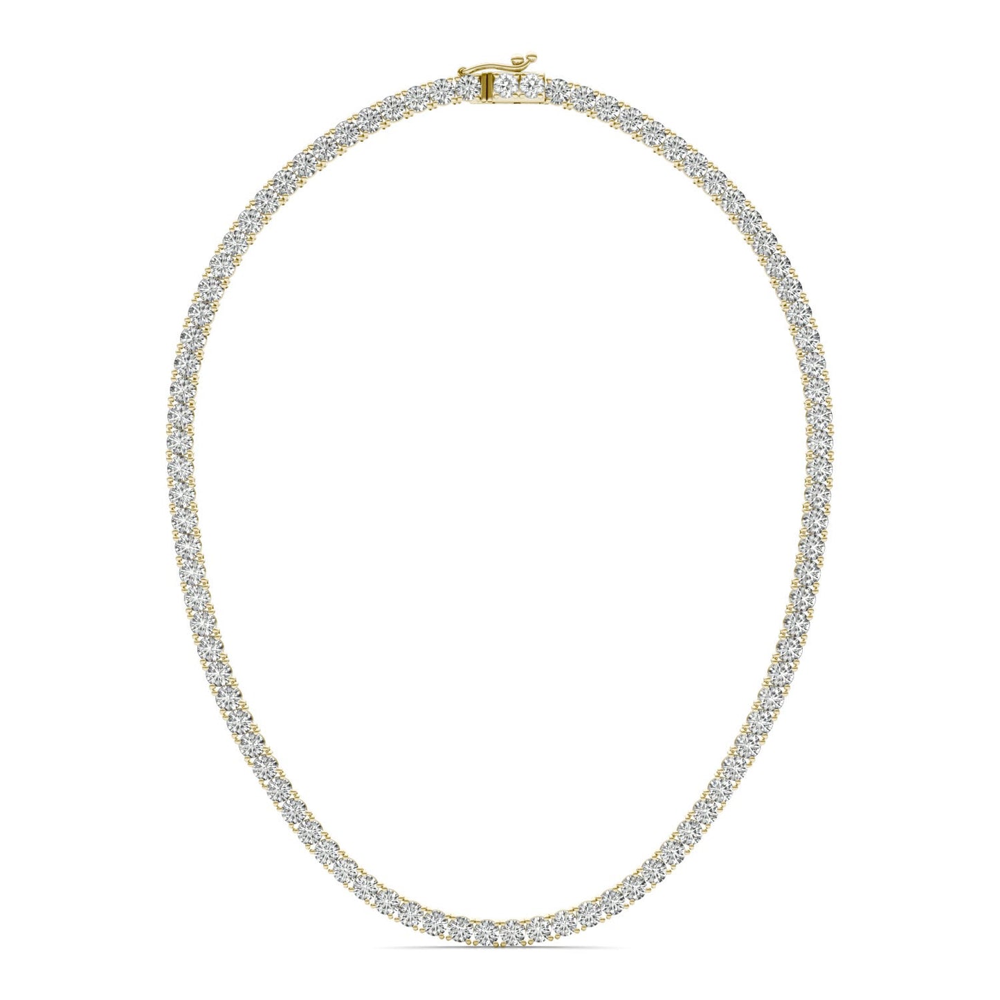 22 1/4 CTW Round Caydia Lab Grown Diamond 16in Tennis Necklace 14K Yellow Gold