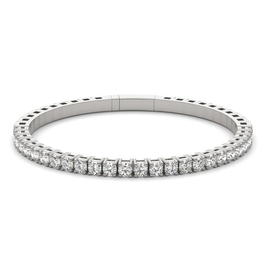 4 1/6 CTW Round Caydia Lab Grown Diamond Flexible Bangle 14K White Gold