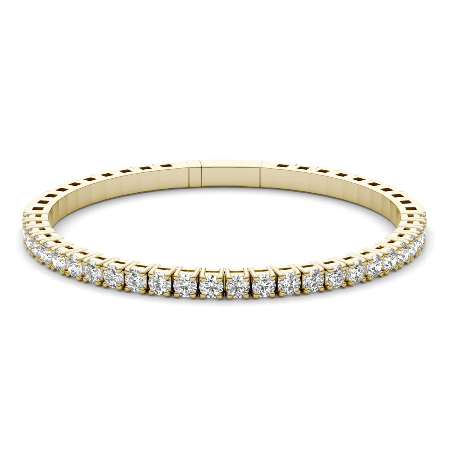 4 1/6 CTW Round Caydia Lab Grown Diamond Flexible Bangle 14K Yellow Gold