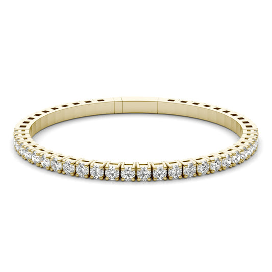 4 1/6 CTW Round Caydia Lab Grown Diamond Flexible Bangle 14K Yellow Gold