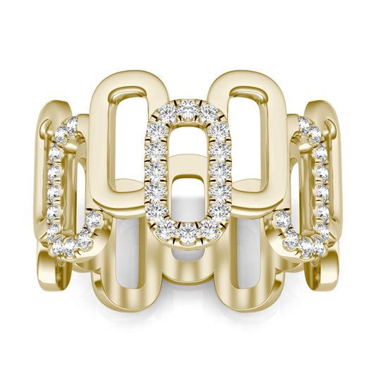 3/8 CTW Round Caydia Lab Grown Diamond Alternating Ring 14K Yellow Gold