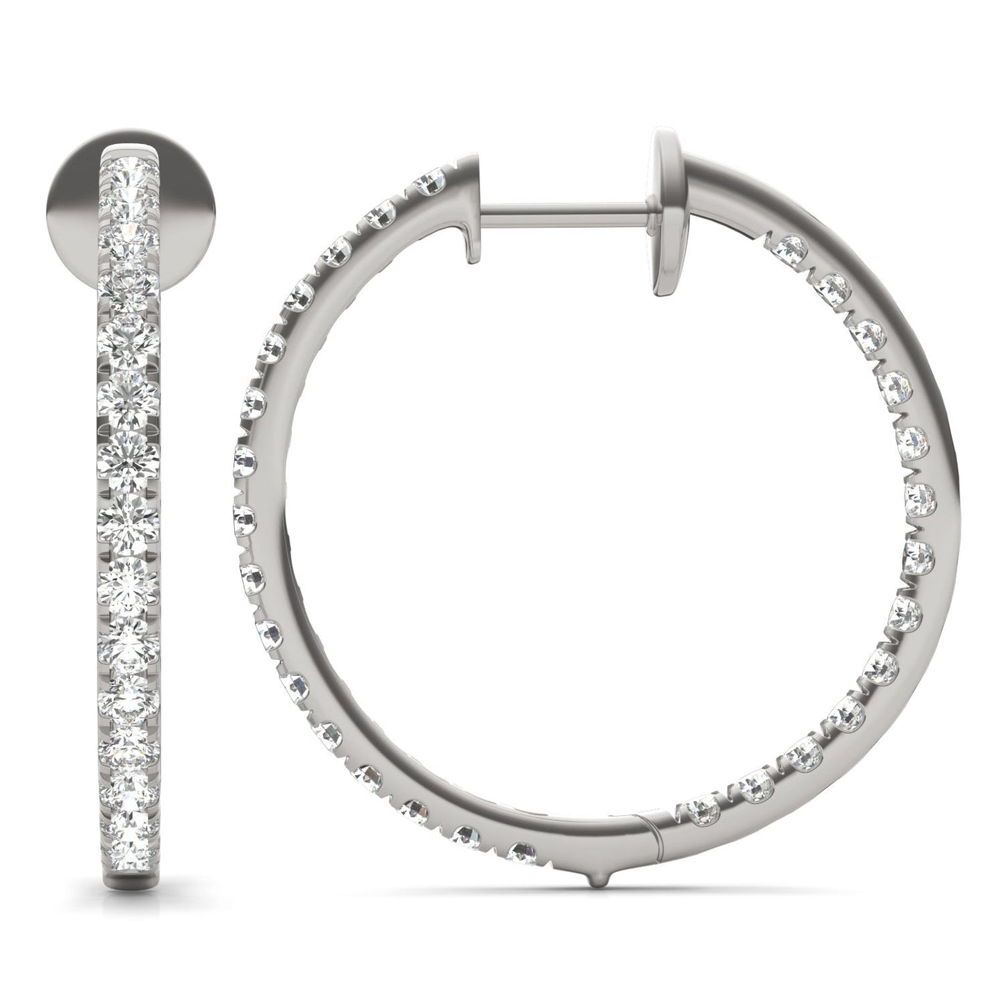 2 2/5 CTW Round Caydia Lab Grown Diamond Inside Out Earrings 14K White Gold