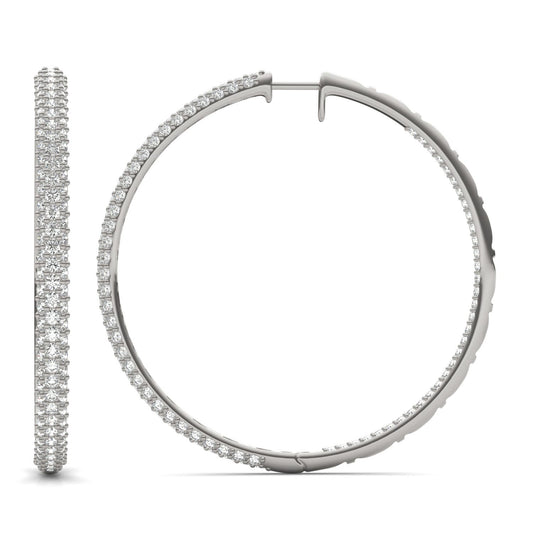 2 2/5 CTW Round Caydia Lab Grown Diamond Pave Inside Out Earrings 14K White Gold