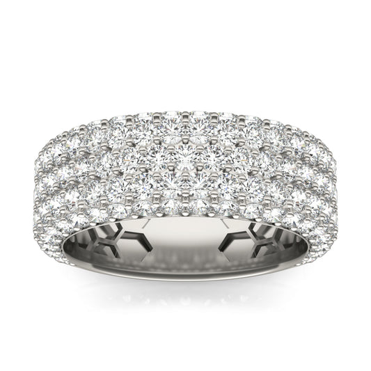 2 2/3 CTW Round Caydia Lab Grown Diamond Five Row Pave Ring 14K White Gold