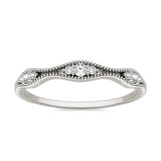 1/10 CTW Round Caydia Lab Grown Diamond Graduated Ring 14K White Gold