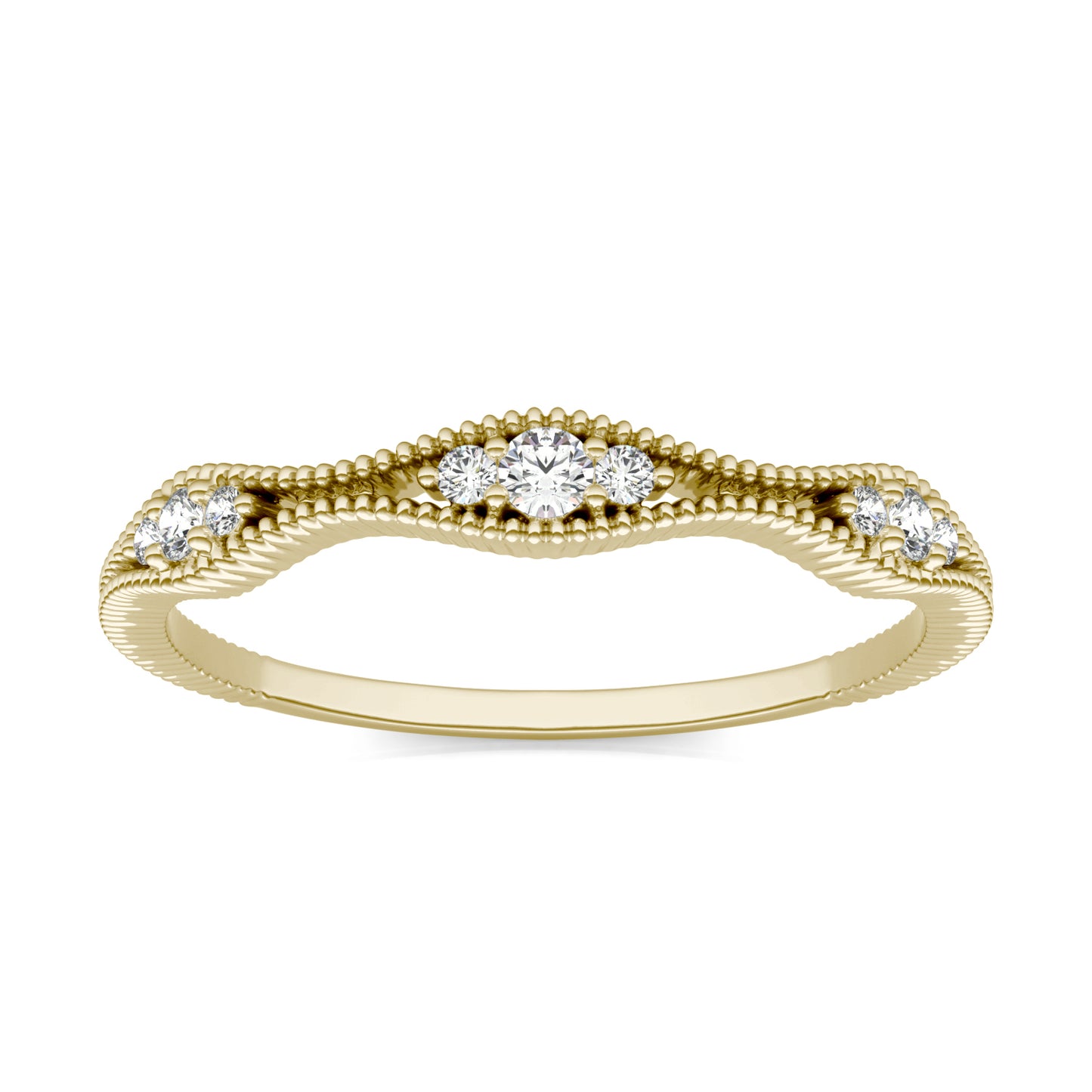 1/10 CTW Round Caydia Lab Grown Diamond Graduated Ring 14K Yellow Gold