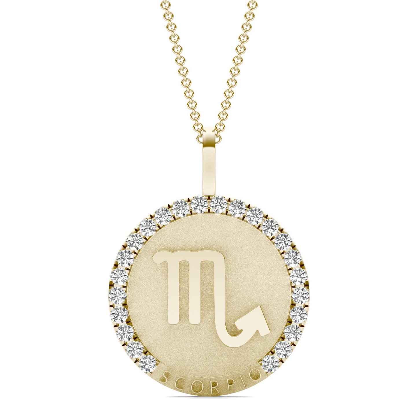 3/4 CTW Round Caydia Lab Grown Diamond Scorpio Pendant 14K Yellow Gold