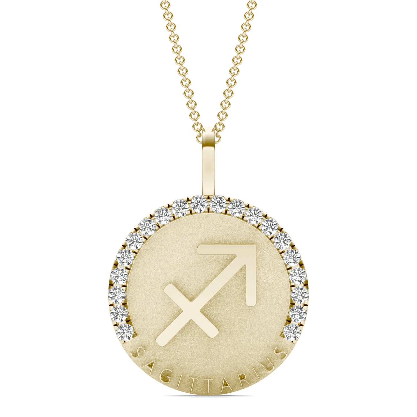 5/8 CTW Round Caydia Lab Grown Diamond Sagittarius Pendant 14K Yellow Gold