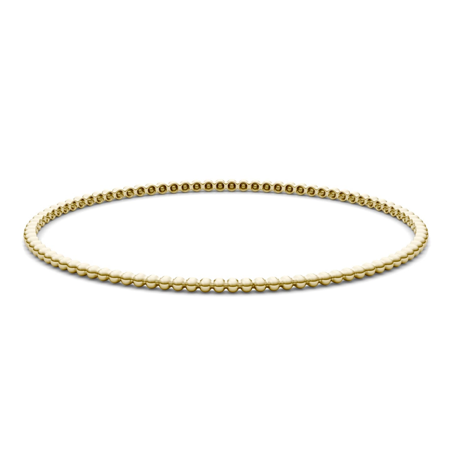 Beaded Bangle Bracelet 14K Yellow Gold