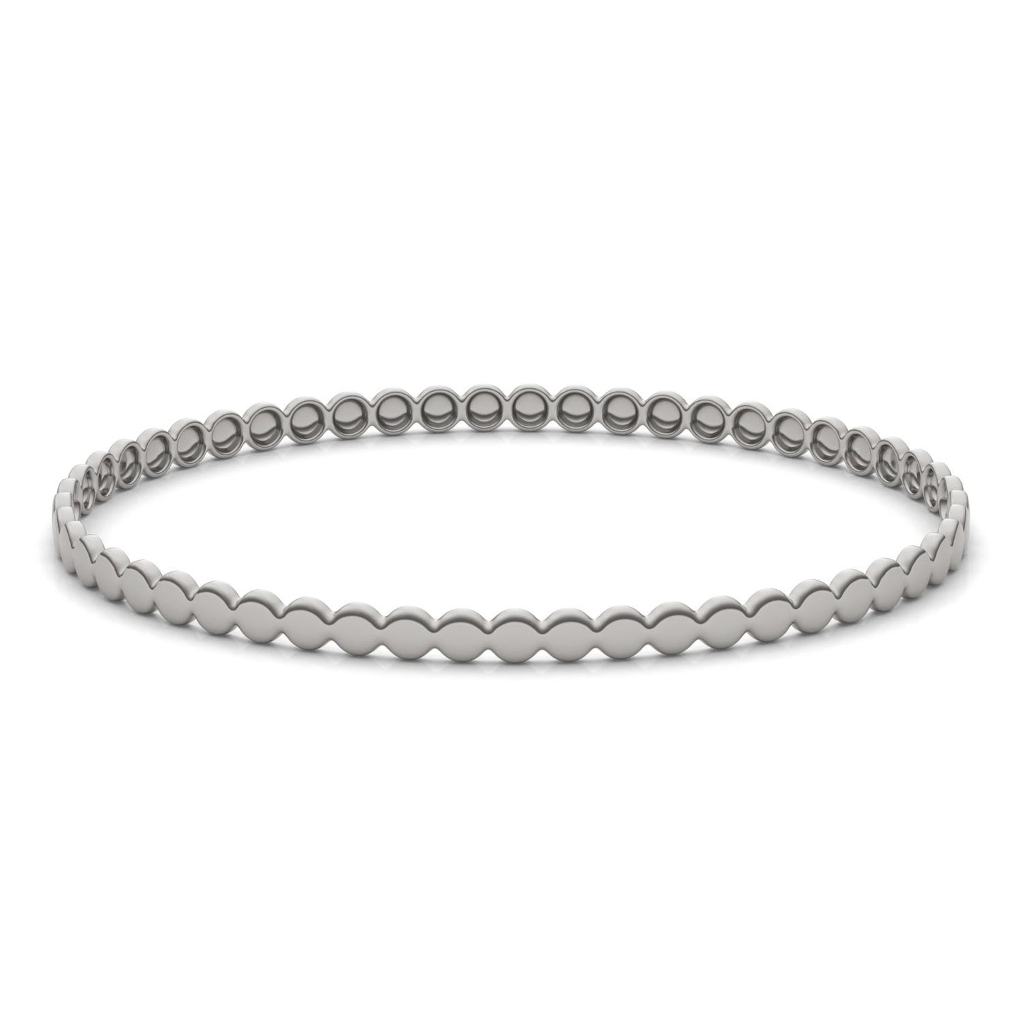 Geometric Bangle Bracelet 14K White Gold