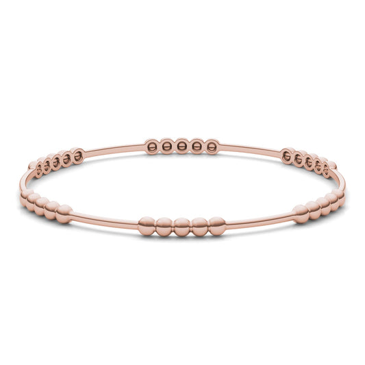 Alternating Beaded Bangle Bracelet 14K Rose Gold