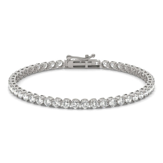5 CTW Round Caydia Lab Grown Diamond Classic Four Prong Tennis Bracelet 14K White Gold
