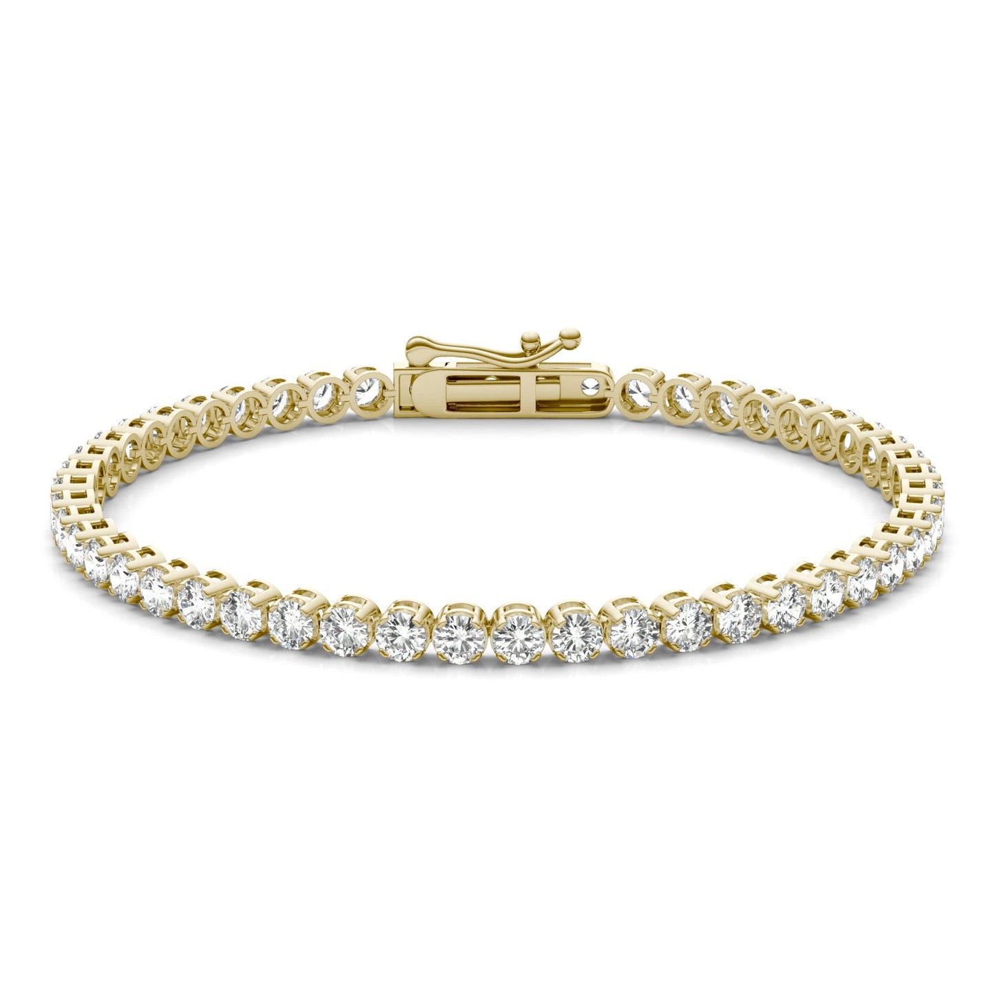 5 CTW Round Caydia Lab Grown Diamond Classic Four Prong Tennis Bracelet 14K Yellow Gold