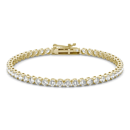 5 CTW Round Caydia Lab Grown Diamond Classic Four Prong Tennis Bracelet 14K Yellow Gold