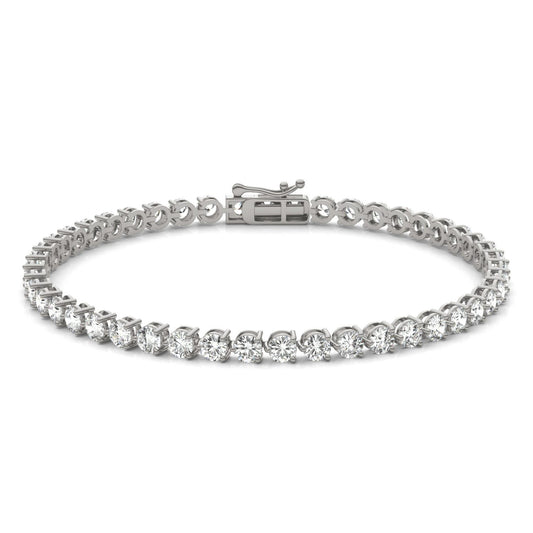 4 3/4 CTW Round Caydia Lab Grown Diamond Three Prong Tennis Bracelet 14K White Gold