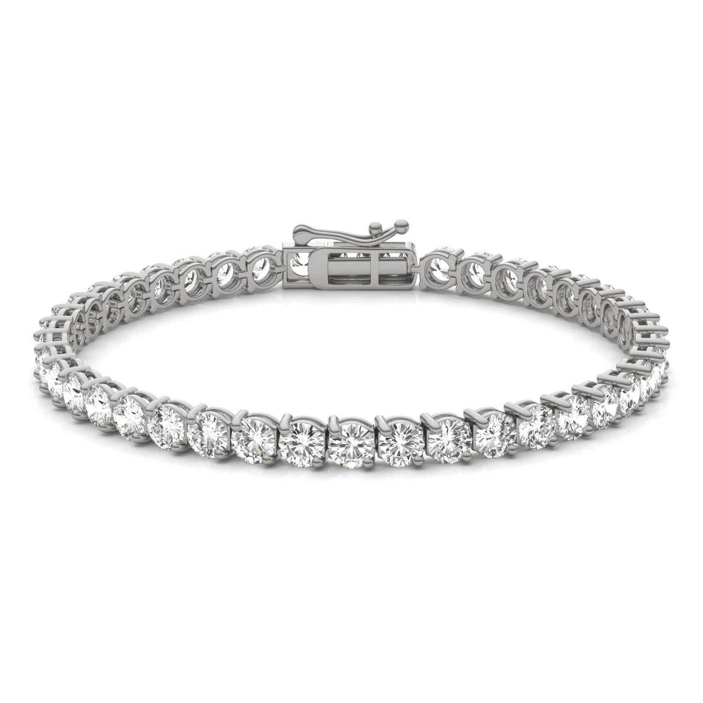 10 1/2 CTW Round Caydia Lab Grown Diamond Two Prong Tennis Bracelet 14K White Gold
