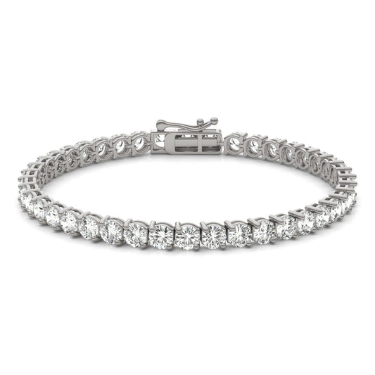10 1/2 CTW Round Caydia Lab Grown Diamond Two Prong Tennis Bracelet 14K White Gold