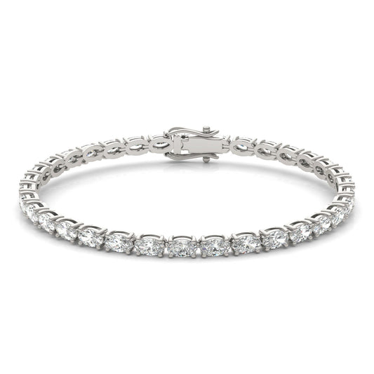 8 1/2 CTW Oval Caydia Lab Grown Diamond Couture East-West Tennis Bracelet 14K White Gold
