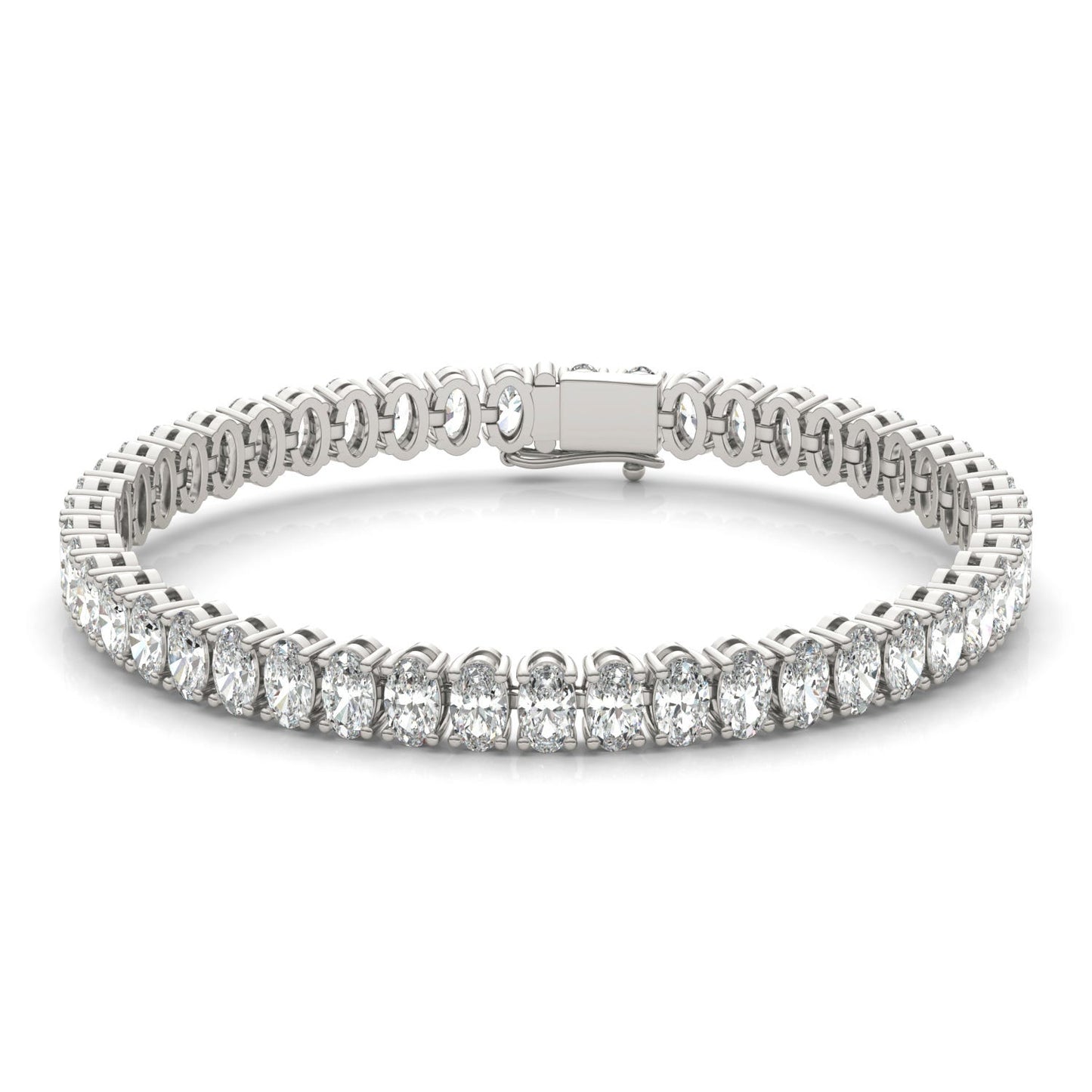 11 3/4 CTW Oval Caydia Lab Grown Diamond Couture Tennis Bracelet 14K White Gold