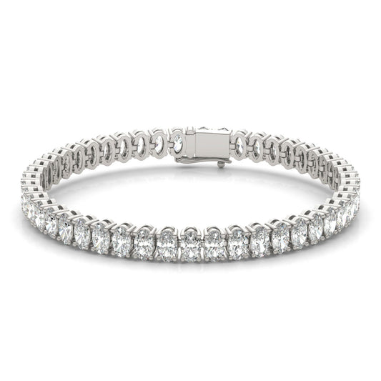 11 3/4 CTW Oval Caydia Lab Grown Diamond Couture Tennis Bracelet 14K White Gold