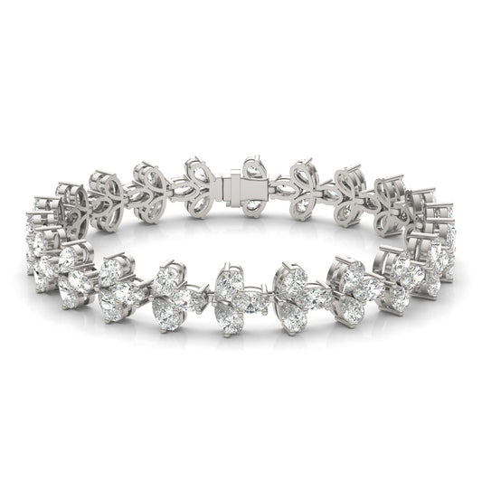 12 1/10 CTW Oval Caydia Lab Grown Diamond Couture Alternating Tennis Bracelet 14K White Gold