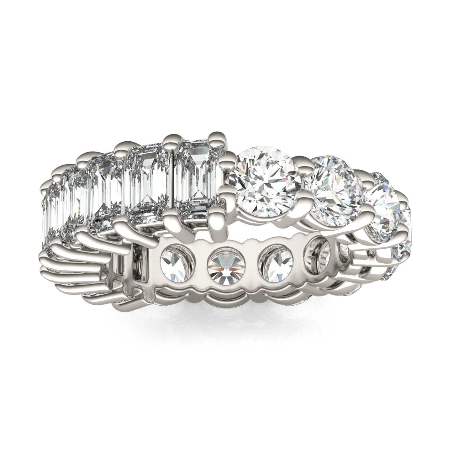 5 CTW Round Caydia Lab Grown Diamond Couture Two Sided Eternity Ring 18K White Gold
