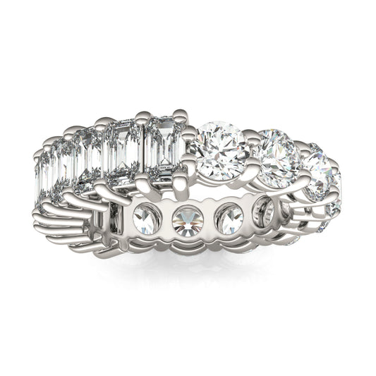 5 CTW Round Caydia Lab Grown Diamond Couture Two Sided Eternity Ring 18K White Gold