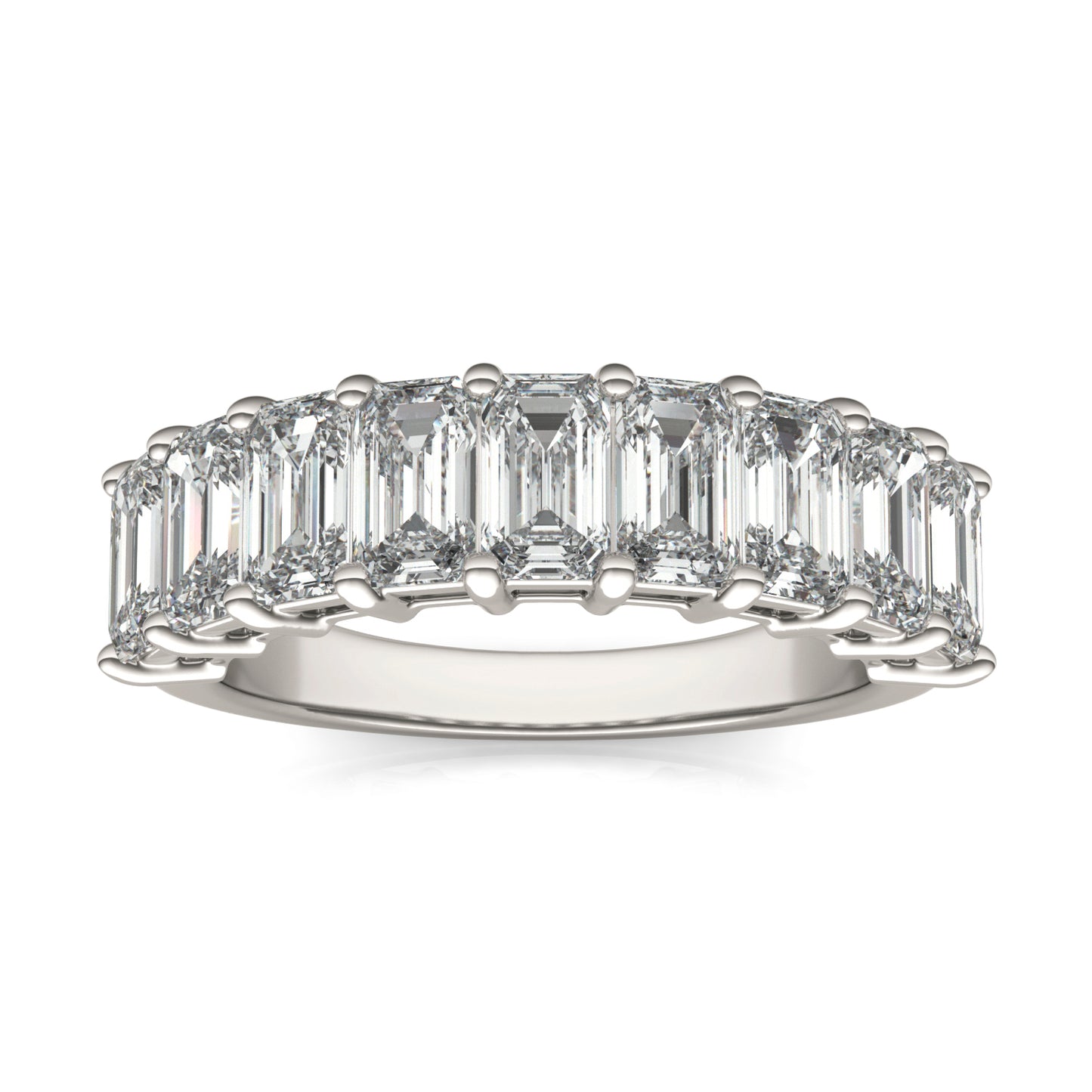 1 7/8 CTW Emerald Caydia Lab Grown Diamond Classic Anniversary Ring 14K White Gold